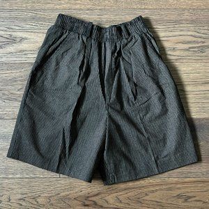 VTG Paquette Culotte High Waist Mom Shorts Brown Black Pin Stripe Vintage M Medi